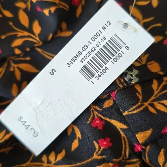 Old Navy black/gold/red faux wrap dress, nwt, s - Picture 9 of 9